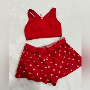 Y2K PINK Victorias Secret Limited Edition Red Shorts Set